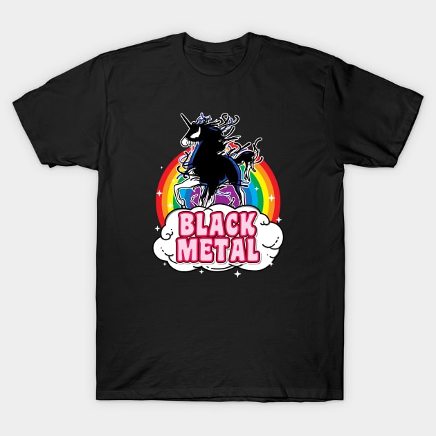 Black Metal Unicorn T-Shirt by VerydudeShirt